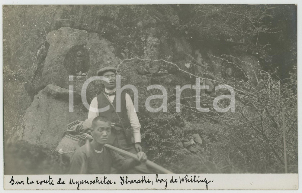 1920 ca JAPAN Road to MYANOSHITA - Japanese boy *RPPC Photo postcard  Fotocartolina d'epoca, , con didascalia manoscritta originale al lato inferiore.AUTORE: Photo Compagnie BelgeCONDIZIONI: GFORMATO: FP    originale e autentica 1