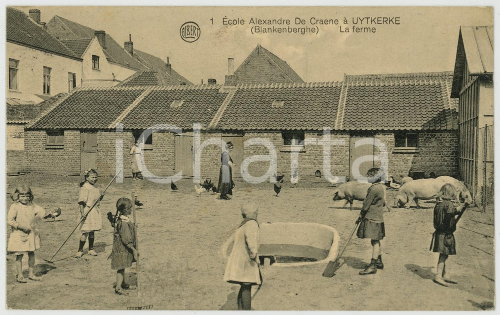 1923 BLANKENBERGE - UYTKERKE Ecole Alexandre de Craene - Carte postale FP VG  Cartolina postale d'epoca, viaggiata. FAIR/discreto Lievi smussature agli angoli Formato: FP originale e autentica 1