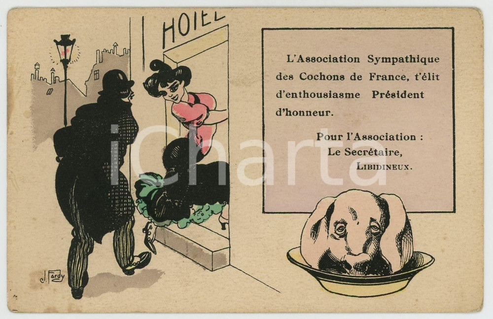1920 ca FRANCE - HUMOUR Association Sympathique des Cochons - Postcard FP NV  Cartolina postale d'epoca, non viaggiata. FAIR/discreto Lievi smussature agli angoli Formato: FP originale e autentica 1