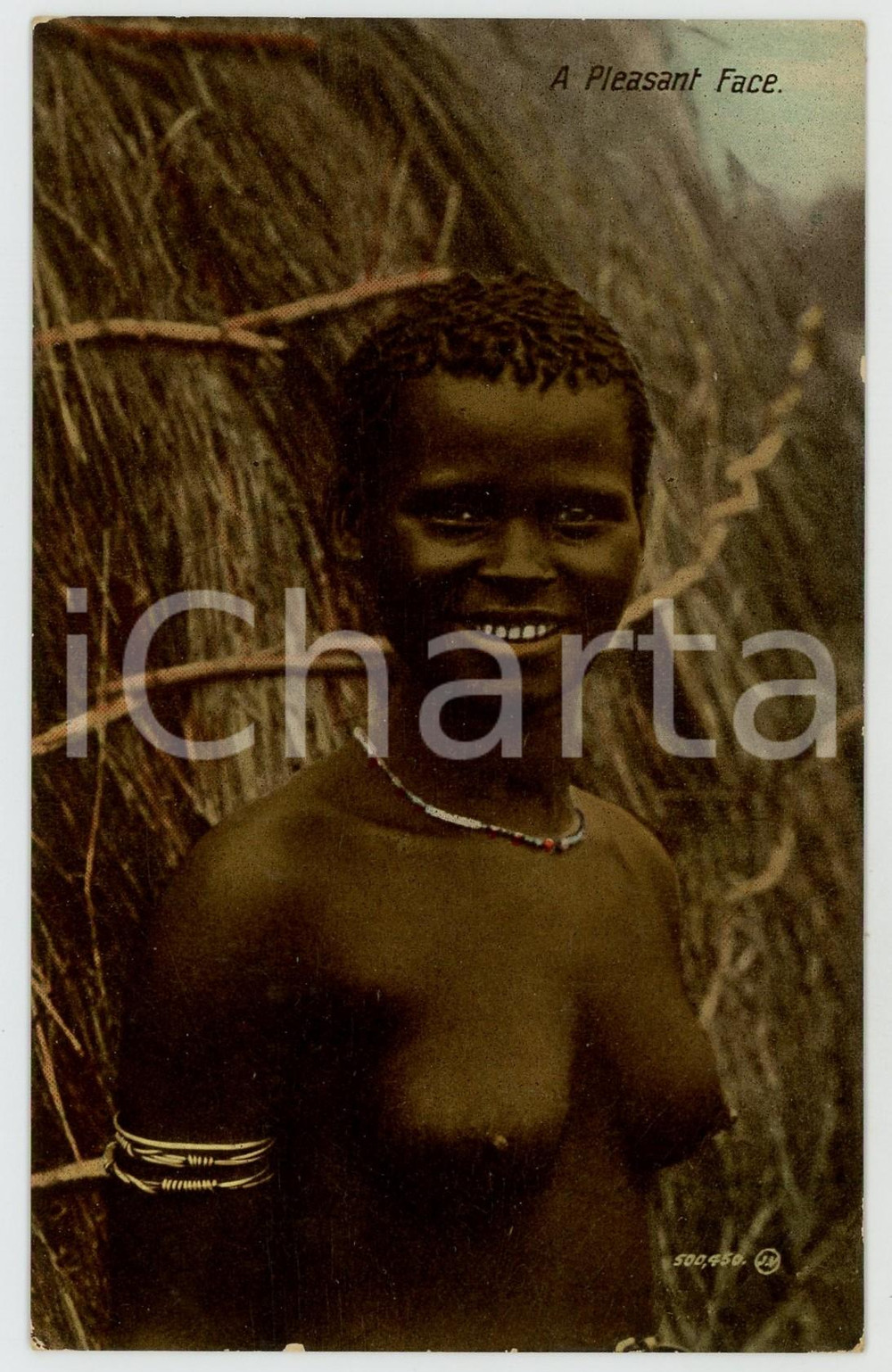 1920 ca SOUTH AFRICA A pleasant face ETHNIC NUDE Postcard FP NV  Cartolina postale d'epoca, non viaggiata.EDITORE:  The Valentine &amp; Sons Publishing, Cape TownCONDIZIONI: FAIRFORMATO: FP    originale e autentica 1