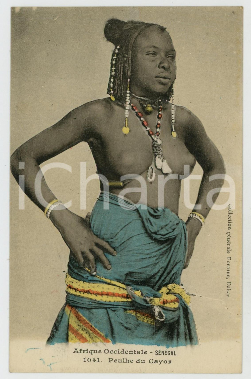 1920ca SENEGAL Peulhe du Cayon NU ETHNIQUE Carte postale FP NV  Cartolina postale d'epoca, non viaggiata.CONDIZIONI: FAIR (tracce di inchiostro al verso)FORMATO: FP    originale e autentica 1