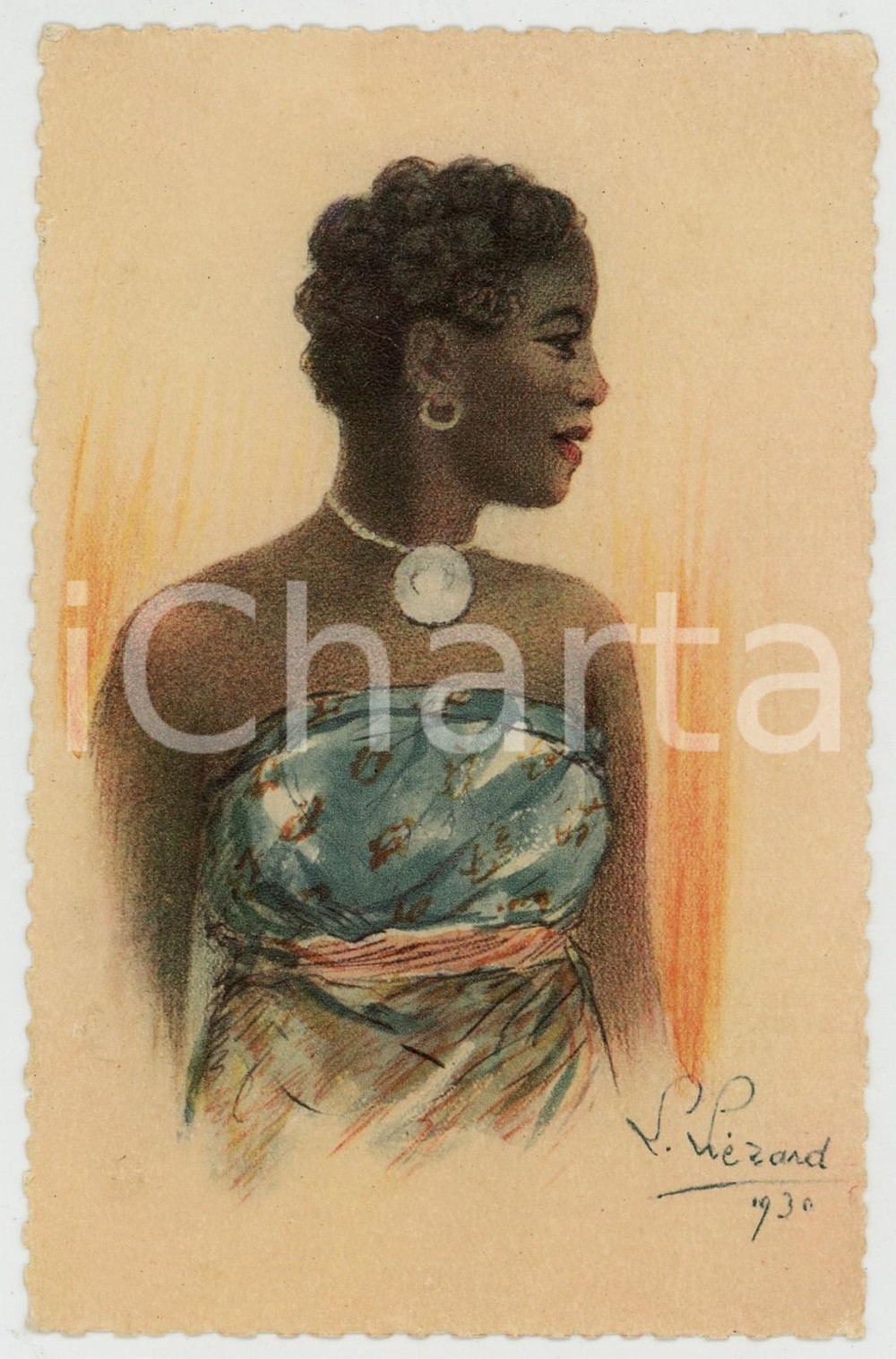 1931 MADAGASCAR Femme Malgache NU ETHNIQUE Ill. LIEZARD Carte postale FP NV  Cartolina postale d'epoca, non viaggiata.Realizzata per l'Exposition coloniale intarnationale de Paris 1931.EDITORE: Les Editions d'Art Yvon, ParisCONDIZIONI: FAIR FORMATO: FP    originale e autentica 1