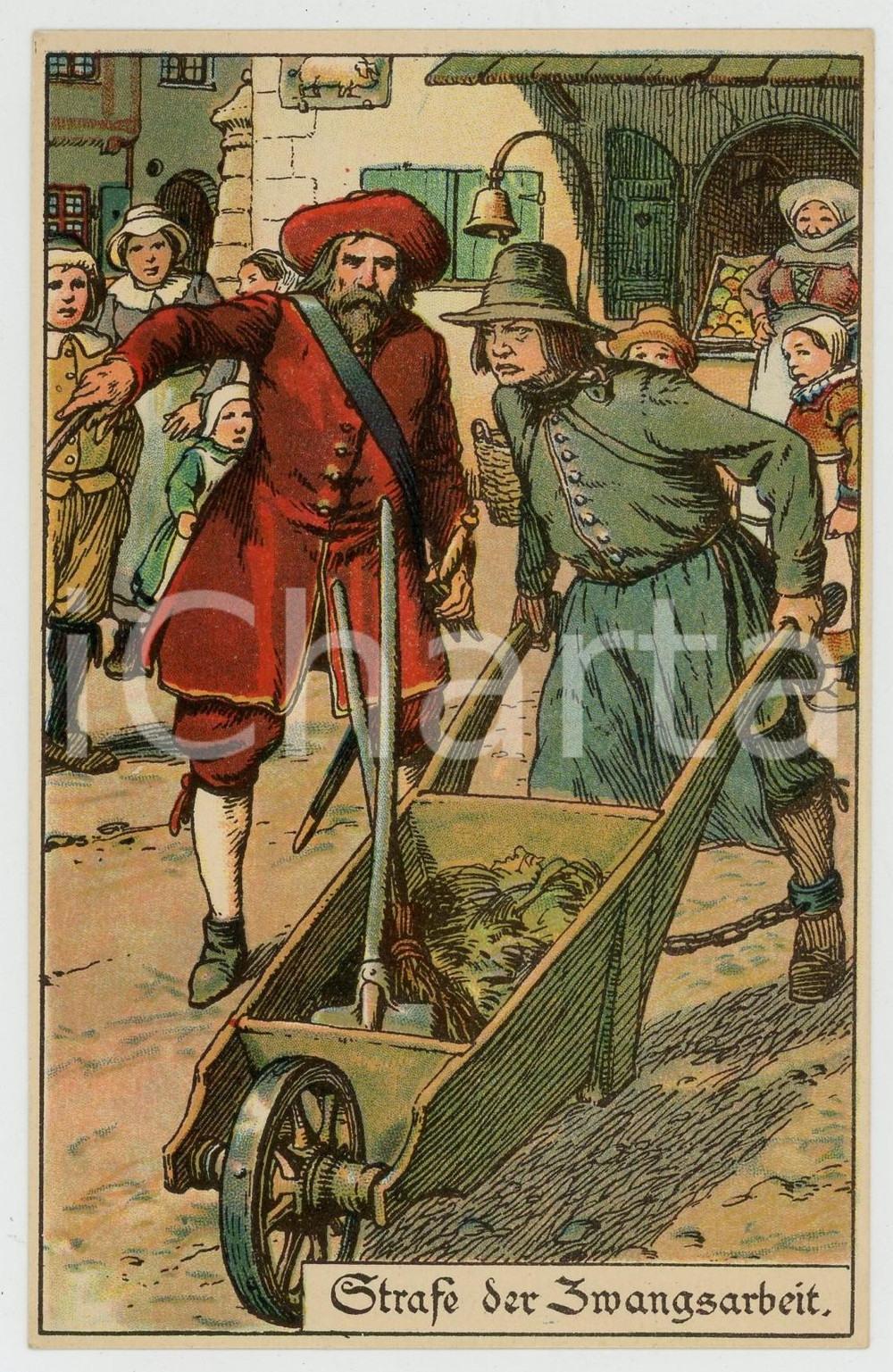 1920 ca GERMANY - TORTURE Strasse der zwangsarbeit ILLUSTRATED Postcard FP NV  Cartolina postale d'epoca, non viaggiata. FAIR/discreto Lievi smussature agli angoli Formato: FP originale e autentica 1