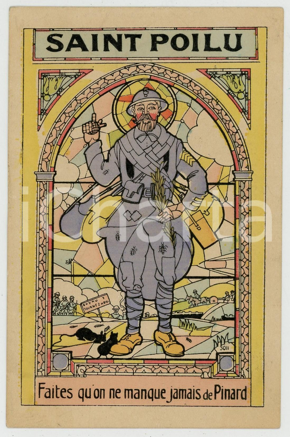 1918 FRANCE - HUMOUR Artist MARECHAUX Saint Poilu - Carte postale FP VG  Cartolina postale d'epoca, viaggiata. FAIR/discreto Lievi smussature agli angoli Formato: FP originale e autentica 1