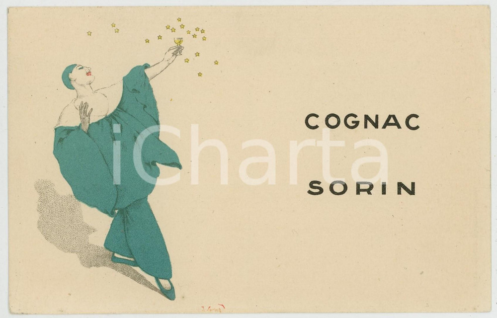 1920 ca FRANCE Cognac SORIN - Carte postale ill. J. SPRING - Vintage ad  Cartolina postale d'epoca, non viaggiata. GOOD/buono  Formato: 14x9 cm originale e autentica 1