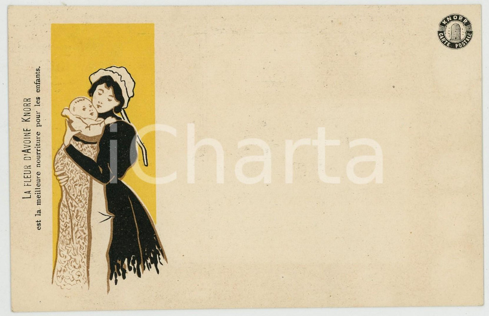 1900 ca KNORR - La fleur de'avoine pour enfants - Carte postale publicitaire (1)  Cartolina postale d'epoca, non viaggiata. GOOD/buono  Formato: 14x9 cm originale e autentica 1