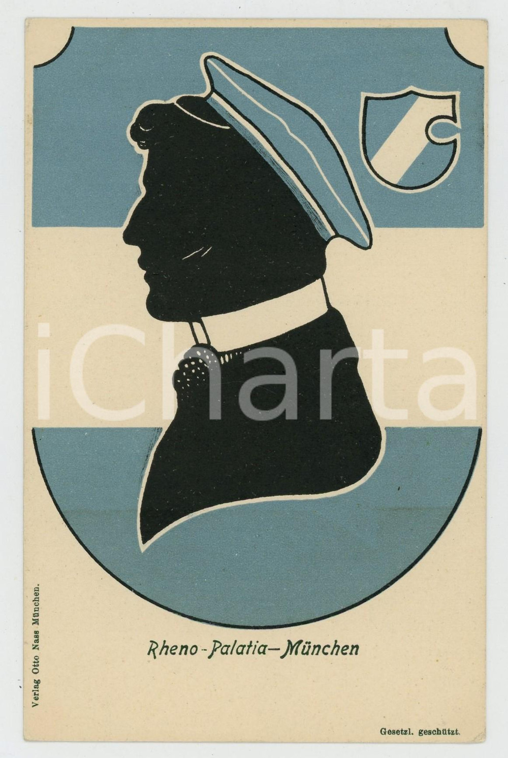 1900 ca GERMANY - Corps RHENO - PALATIA - MUNCHEN Studentenverbindung *Postcard  Cartolina postale d'epoca, illustrata a colori, non viaggiata. GOOD/buono  Formato: 9x14 cm originale e autentica 1