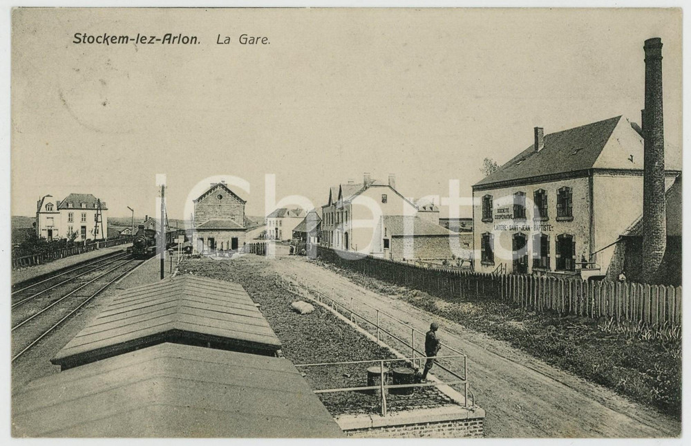 1910 ca STOCKEM-LEZ-ARLON (BELGIQUE) La gare - Carte postale FP VG  Cartolina d'epoca, viaggiata. FAIR/discreto Lievi smussature agli angoli Formato: FP originale e autentica 1