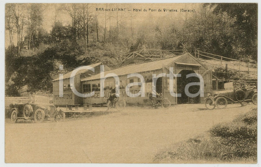 1910 ca BRA-SUR-LIENNE Hotel du Pont de Villettes - Garage - Carte postale FP NV  Cartolina d'epoca, non viaggiata. FAIR/discreto Lievi smussature agli angoli Formato: FP originale e autentica 1