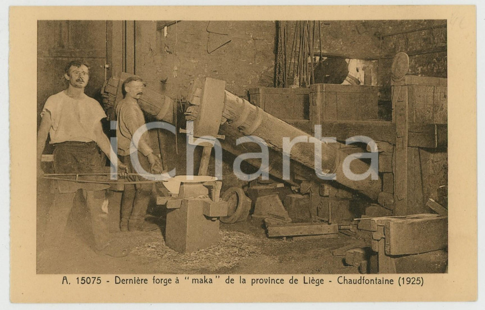 1960 ca CHAUDFONTAINE Dernière forge à "maka" (1925) Carte postale FP NV  Cartolina postale d'epoca, non viaggiata.EDITORE: Mus&eacute;e de la Vie Wallonne, Li&egrave;geCONDIZIONI: GFORMATO: FP    originale e autentica 1