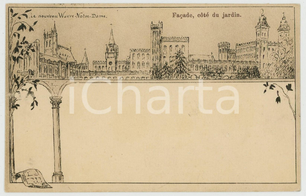 1909 BELGIQUE - Nouveau WAVRE-NOTRE-DAME Façade - CPA Carte postale Cartolina postale, originale d'epoca, viaggiata. GOOD/buono  Formato: 14x9 cm originale e autentica 1