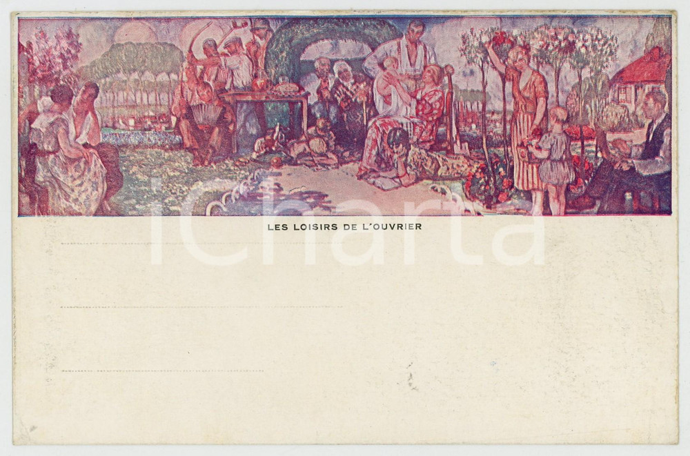 1910 ca Artiste Fernand ALLARD L'OLIVIER Les loisirs de l'ouvrier - Cartolina FP  Cartolina postale d'epoca, non viaggiata.CONDIZIONI: FAIRFORMATO: FP    originale e autentica 1