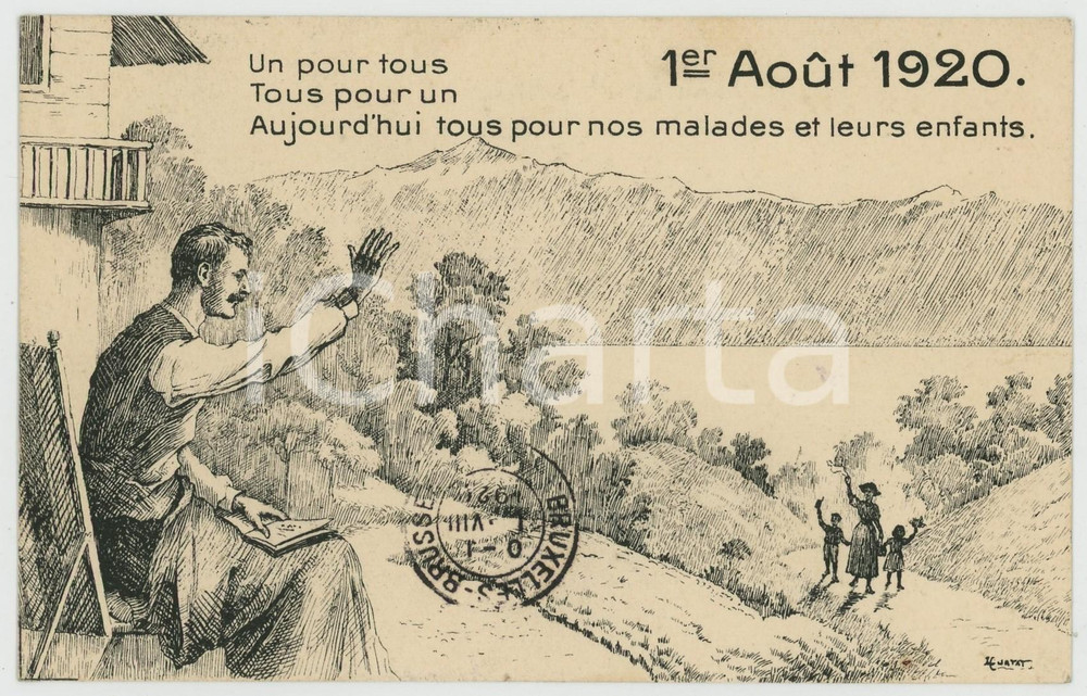 1920 BELGIQUE Tous pour nos malades et leurs enfants - Carte postale FP NV  Cartolina postale d'epoca, viaggiata.CONDIZIONI: FAIRFORMATO: FP    originale e autentica 1