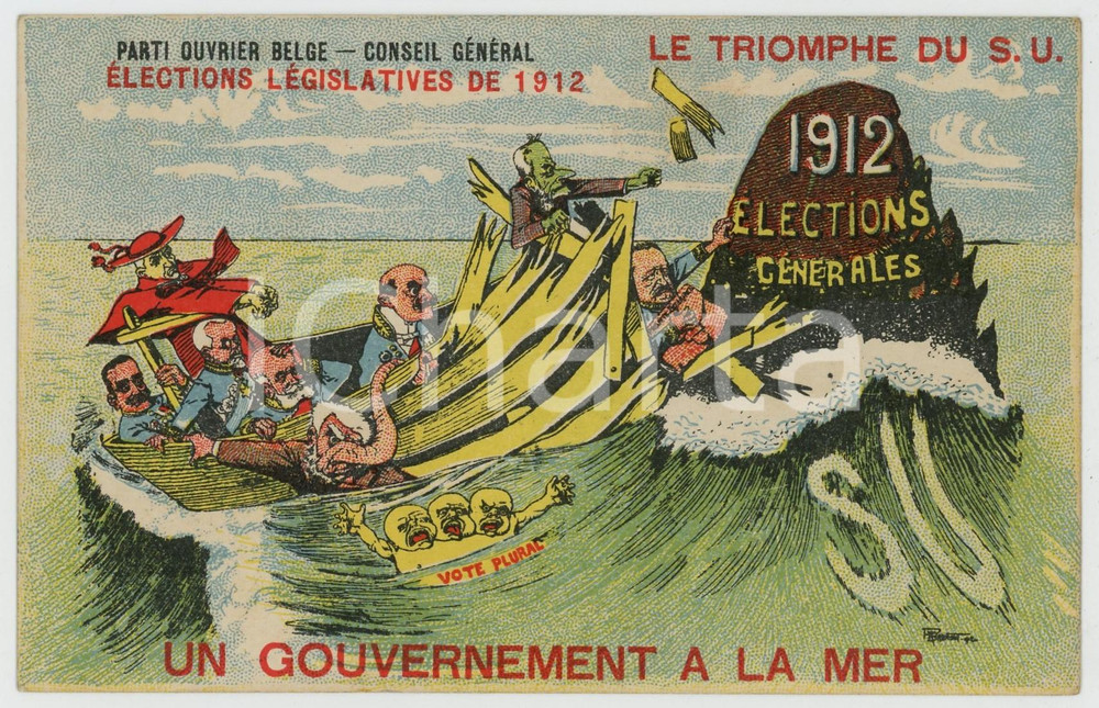 1912 POB Élections législatives - Gouvernement à la mer - Carte postale FP NV  Cartolina postale d'epoca, non viaggiata.CONDIZIONI: FAIRFORMATO: FP    originale e autentica 1