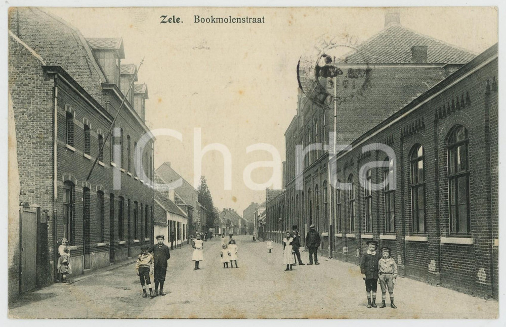 1912 ZELE - BELGIUM Bookmolenstraat - Carte postale FP VG  Cartolina d'epoca, viaggiata. FAIR/discreto Lievi smussature agli angoli Formato: FP originale e autentica 1