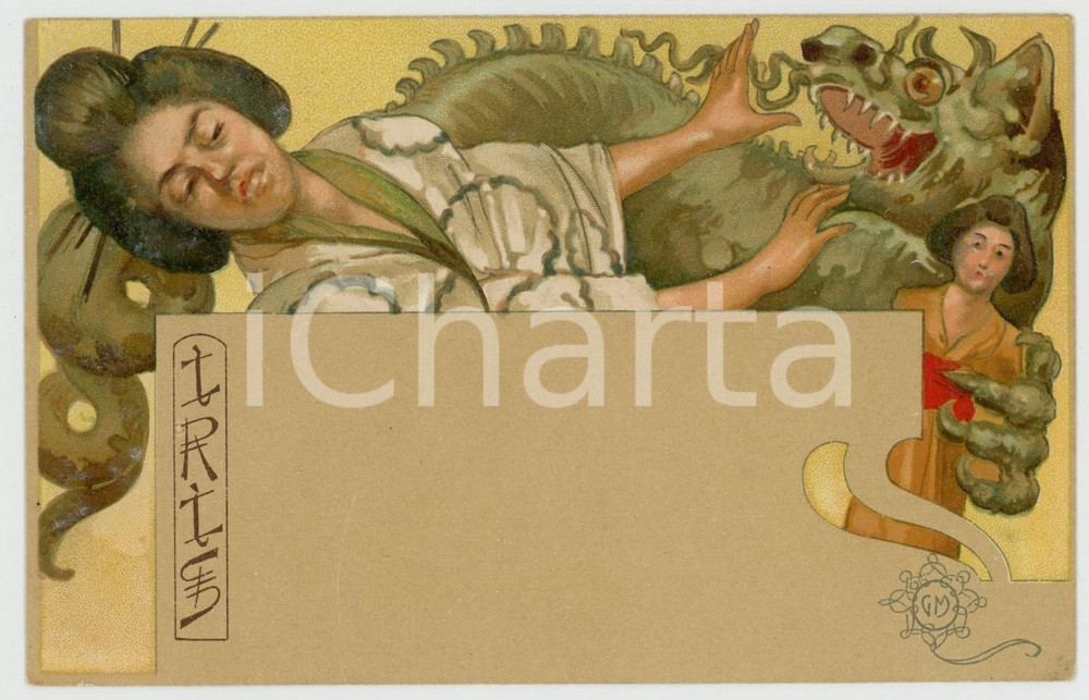 1900 ca LIRICA Artista Giovanni Maria MATALONI IRIS Pietro MASCAGNI Cartolina 2 Cartolina d'epoca, non viaggiata. FAIR/discreto Lievi smussature agli angoli Formato: FP originale e autentica 1