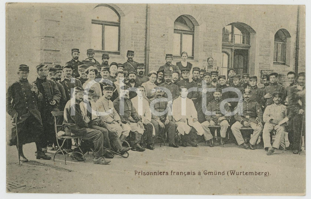 1915 ca GMUND - WURTEMBERG Prisonniers français - Carte postale FP NV  Cartolina postale d'epoca, non viaggiata. FAIR/discreto Lievi smussature agli angoli Formato: FP originale e autentica 1