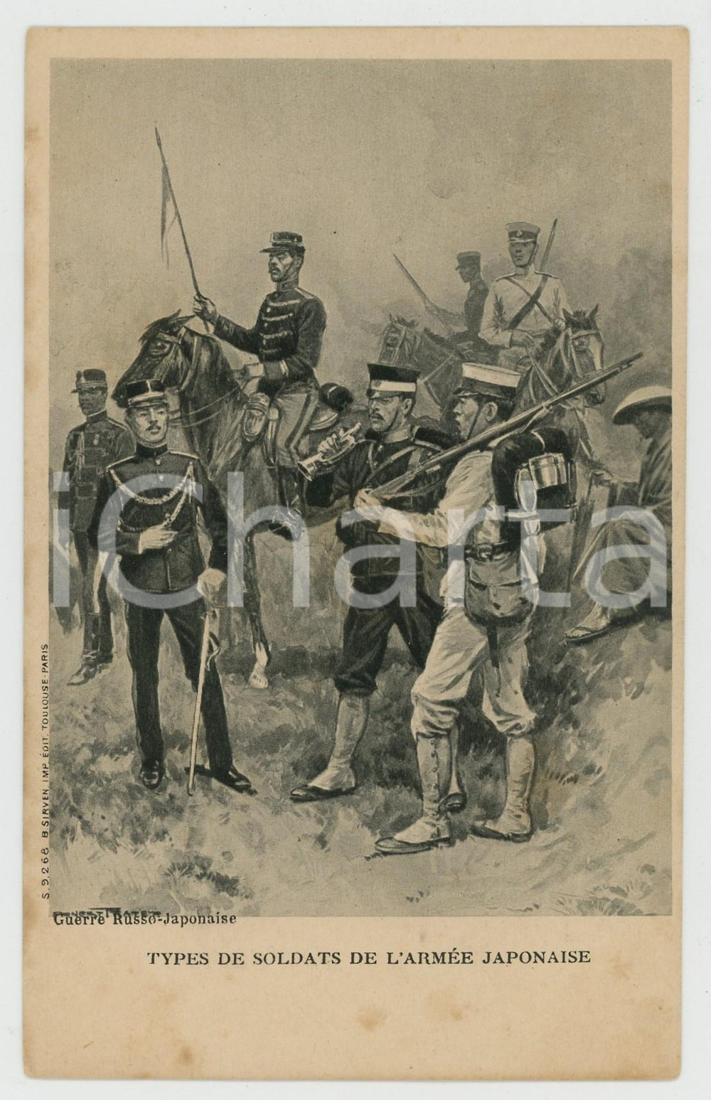 1905 ca GUERRE RUSSO-JAPONAISE Types de soldats de l'Armée Japonaise - Postcard  Cartolina postale d'epoca, non viaggiata. FAIR/discreto Lievi smussature agli angoli Formato: FP originale e autentica 1
