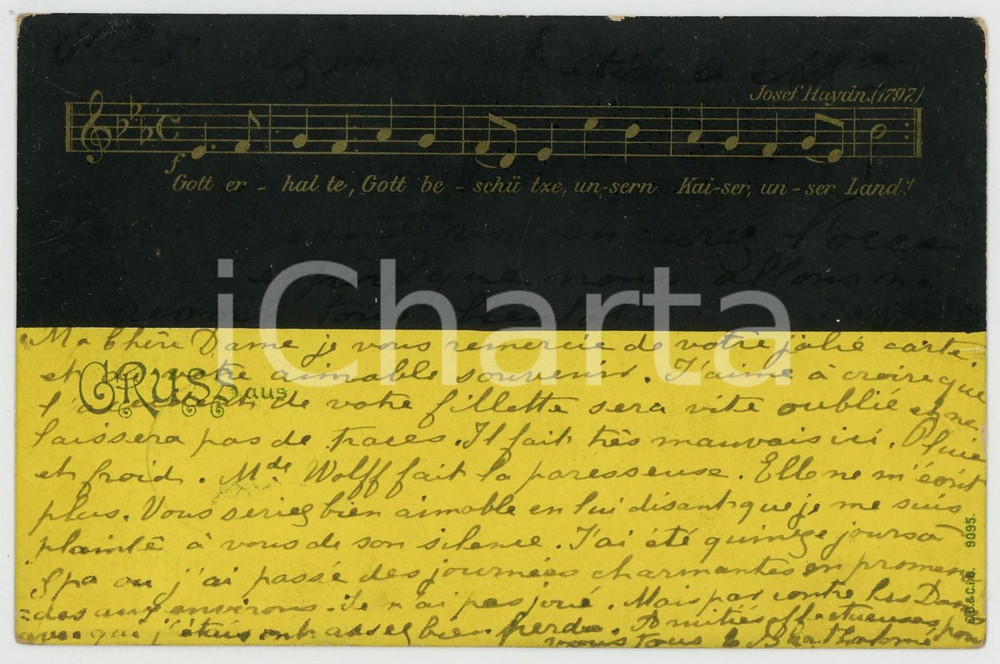 1901 OSTERREICH - KAISERHYMNE by Joseph HAYDN Postcard FP VG  Cartolina postale d'epoca, viaggiata. FAIR/discreto Lievi smussature agli angoli Formato: FP originale e autentica 1