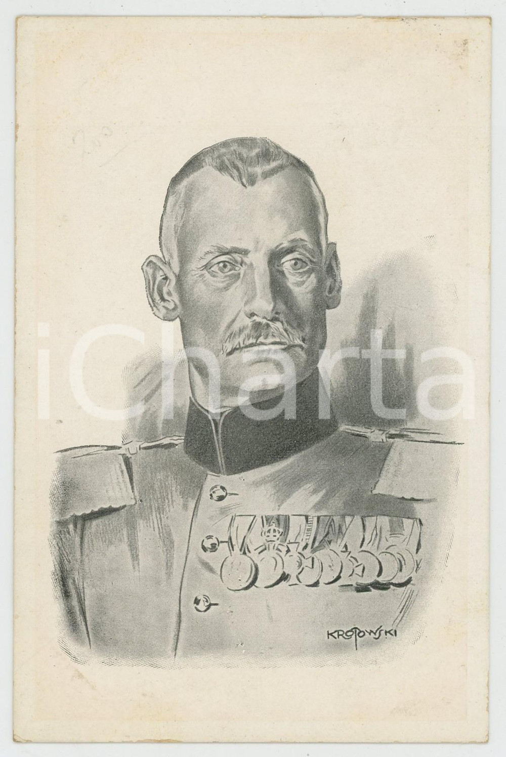 1920 ca BAYERN Kronprinz Rupprecht VON BAYERN Artist Stephen KROTOWSKI Postcard  Cartolina postale d'epoca, viaggiata. FAIR/discreto Lievi smussature agli angoli Formato: FP originale e autentica 1