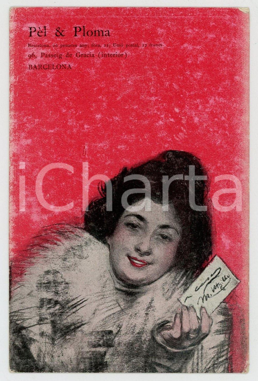 1920 ca BARCELONA Pèl & Ploma ILLUSTRATED Postcard FP NV  Cartolina postale d'epoca, non viaggiata. POOR/danneggiato Lievi smussature agli angol Formato: FP originale e autentica 1