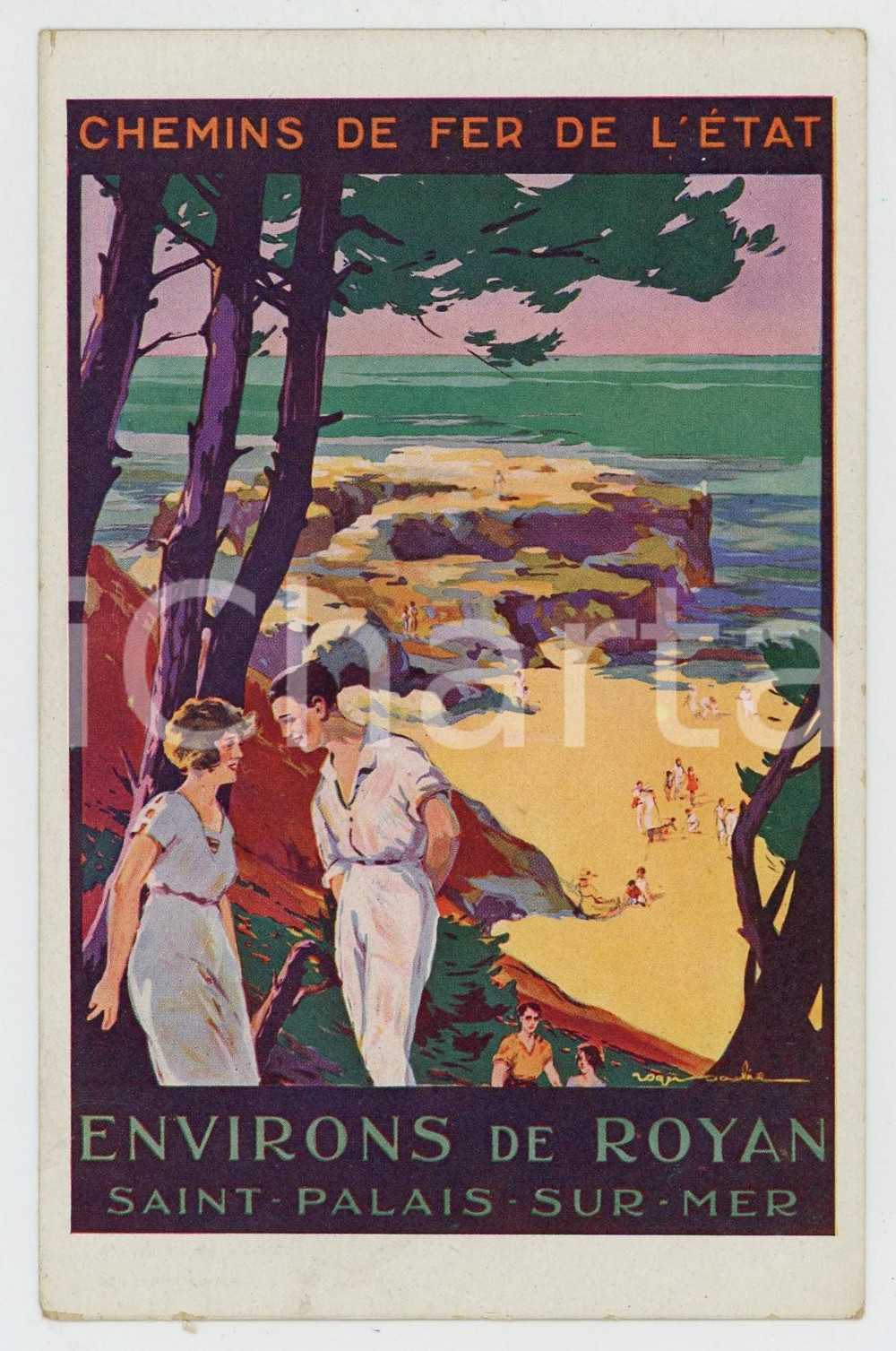 Cartolina originale da collezione 1910ca CHEMIN DE FER DE L Ã‰TAT Environs de ROYAN SaintPalaissurMer  Postcard 1
