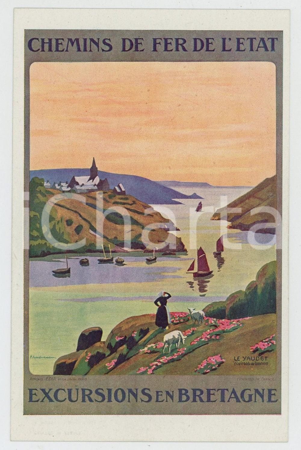 1910ca CHEMIN DE FER DE L'ÉTAT Excursions en Bretagne - Carte postale FP NV  Cartolina postale d'epoca, non viaggiata.CONDIZIONI: FAIRFORMATO: FP    originale e autentica 1