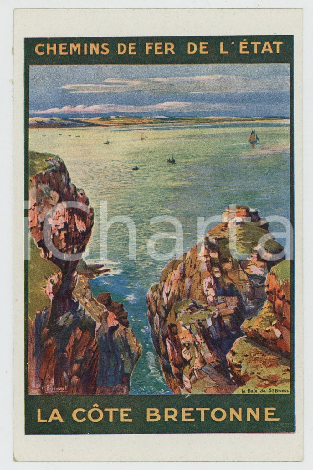 1910ca CHEMIN DE FER DE L'ÉTAT La côte bretonne - Carte postale FP NV  Cartolina postale d'epoca, non viaggiata.CONDIZIONI: FAIRFORMATO: FP    originale e autentica 1