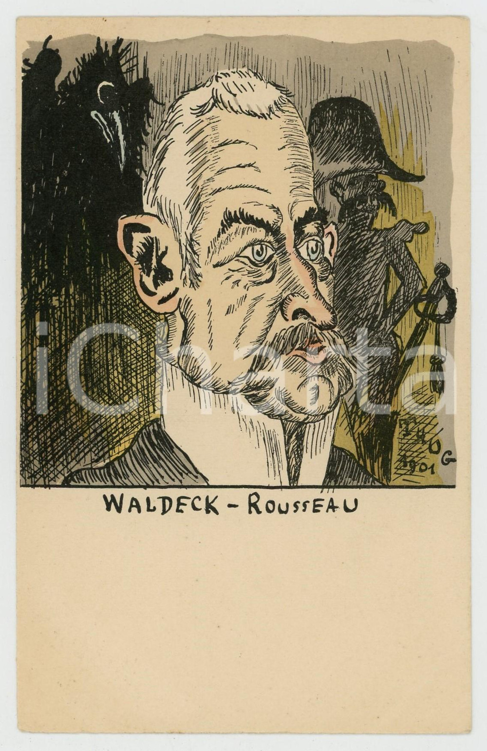 1901 FRANCE CARICATURE Pierre WALDECK-ROUSSEAU politicien - Carte postale  Cartolina postale d'epoca, non viaggiata.CONDIZIONI: GFORMATO: FP    originale e autentica 1
