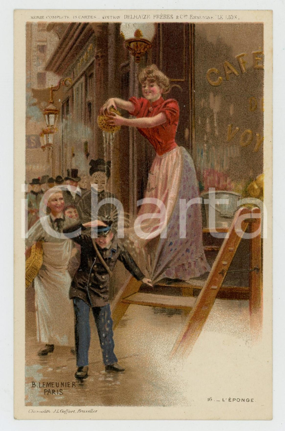 1910 ca Artist Basile LEMEUNIER - DELHAIZE Frères - L'éponge *Postcard n° 12  Cartolina postale d'epoca, non viaggiata.CONDIZIONI: F (macchie al verso)FORMATO: FP    originale e autentica 1