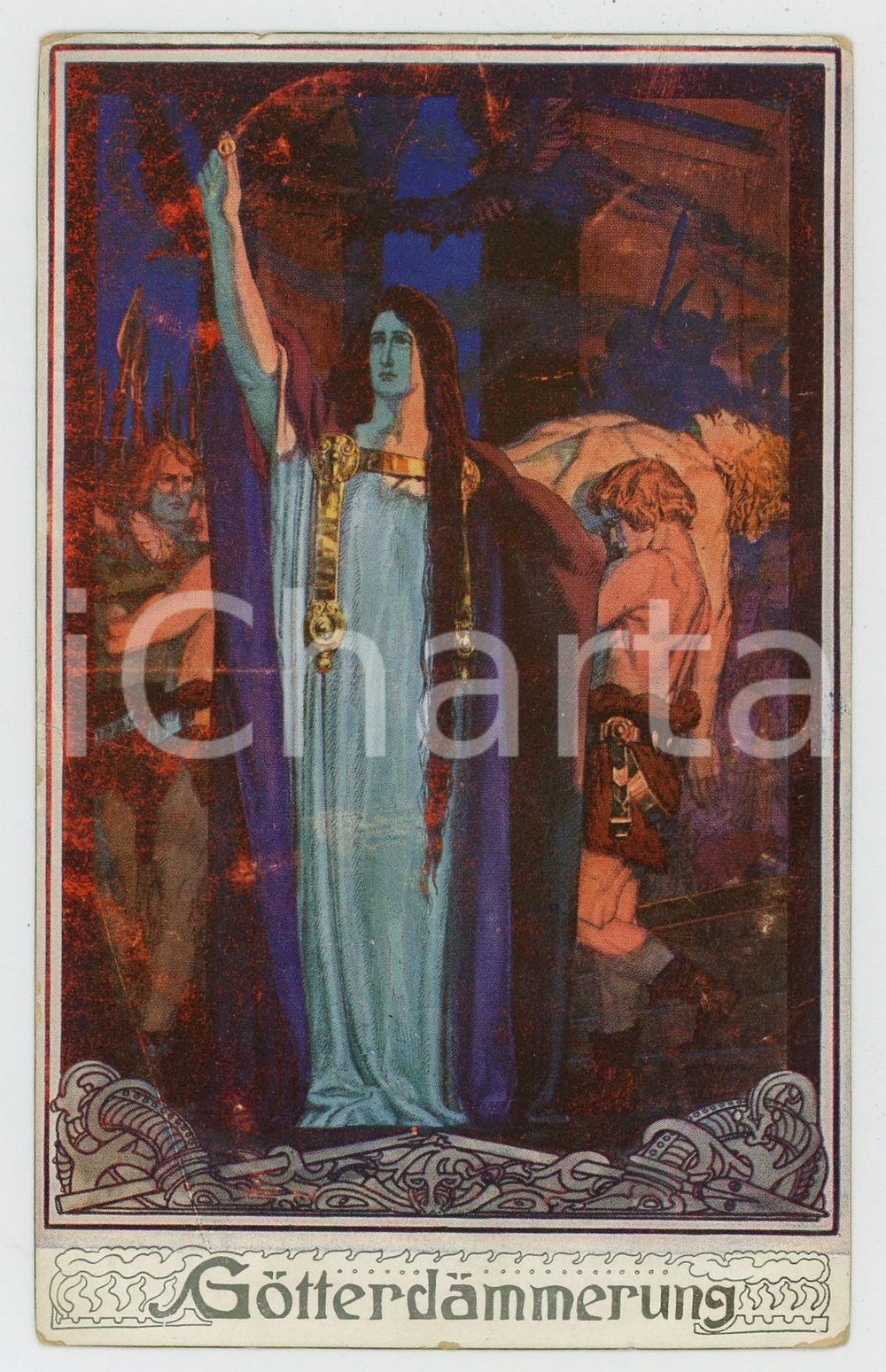 Cartolina originale da collezione 1923 OPERA Richard WAGNER  Gotterdammerung Original old postcard 1