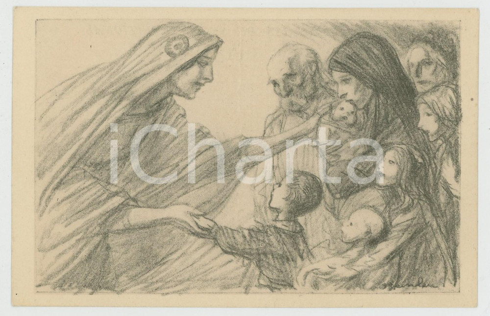 Cartolina originale da collezione 1915 WW1 ThÃ©ophile STEINLEN  JournÃ©e FranÃ§aise du Secours National  Postcard 1