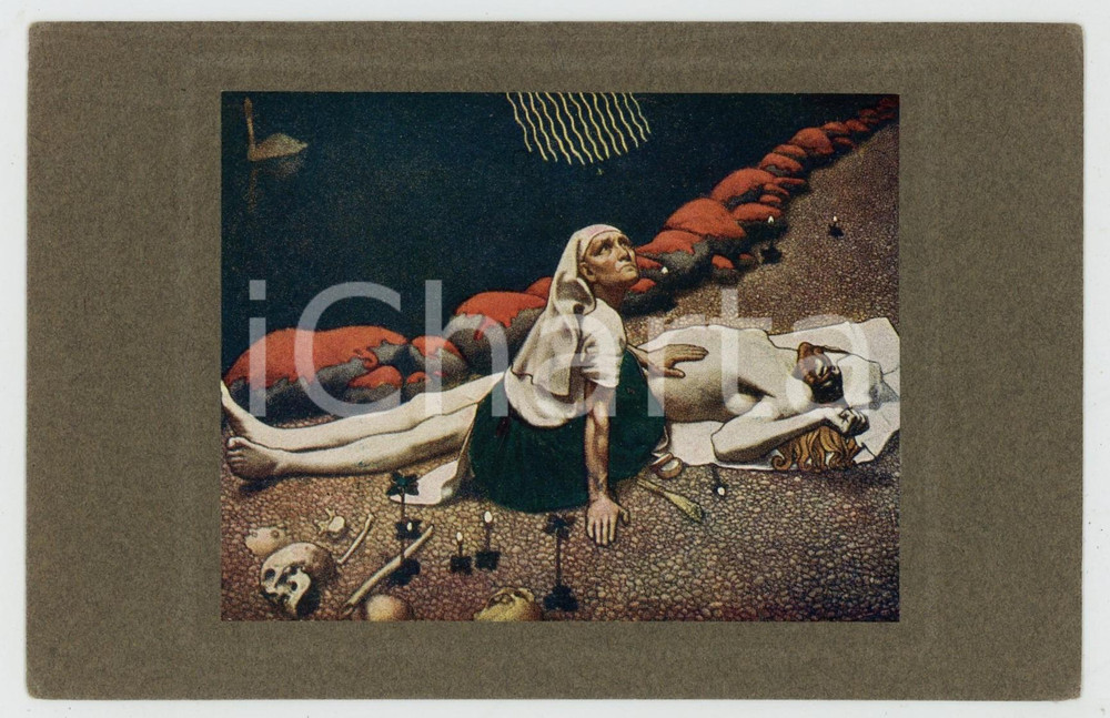 1910 ca A. GALLEN-KALLELA Lemminkaisens moder - Postcard ART  Cartolina postale d'epoca, non viaggiata. GOOD/buono  Formato: 14x9 cm originale e autentica 1