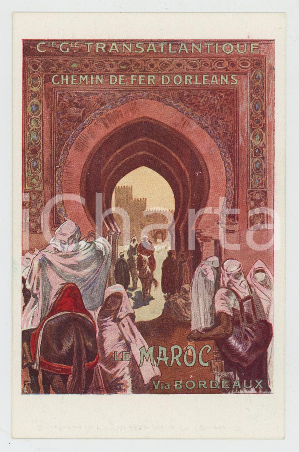 1910 ca CHEMIN DE FER D'ORLEANS - MAROC Fez - Transatlantique - Postcard FP NV  Cartolina d'epoca, non viaggiata. FAIR/discreto Lievi smussature agli angoli Formato: FP originale e autentica 1