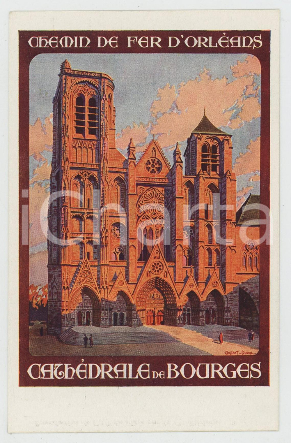 1910 ca CHEMIN DE FER D'ORLEANS - BOURGES Cathédrale St. Etienne - Postcard FP  Cartolina d'epoca, non viaggiata. FAIR/discreto Lievi smussature agli angoli Formato: FP originale e autentica 1