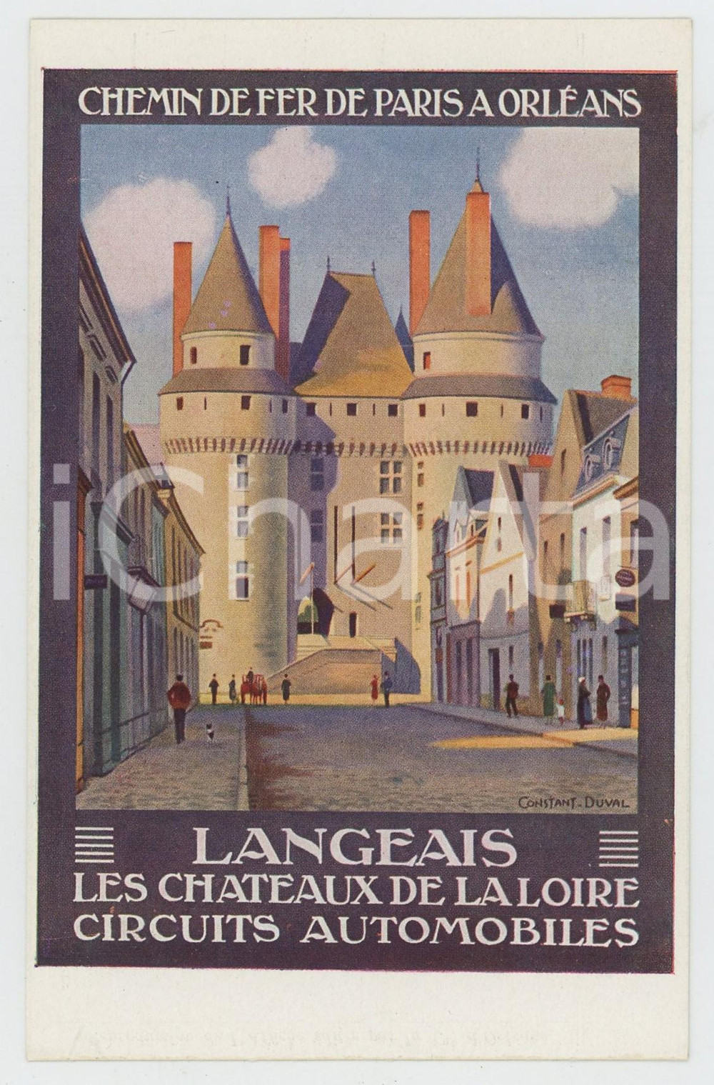 Cartolina originale da collezione 1910 ca CHEMIN DE FER DE PARIS Ã€ ORLÃ‰ANS Langeais Chateaux de la Loire Postcard 1