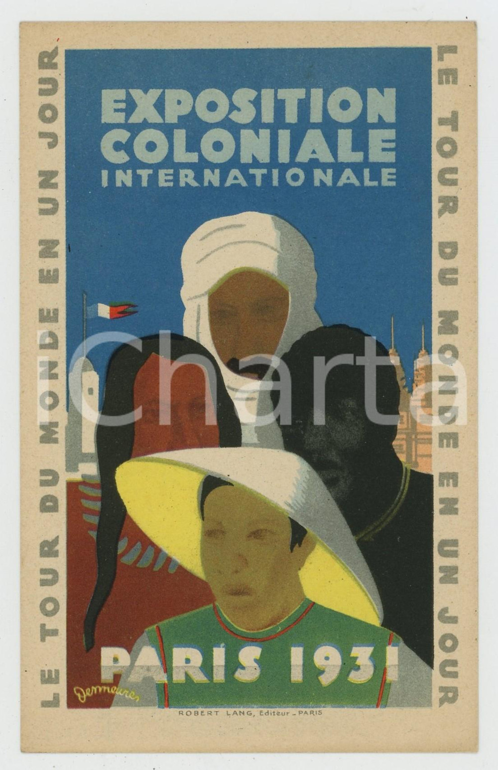 1931 PARIS Exposition Coloniale Internationale - ill. Victor DESMEURES *Postcard  Cartolina postale d'epoca, non viaggiata. GOOD/buono  Formato: 9x14 cm originale e autentica 1