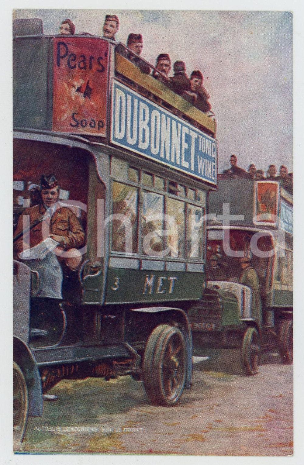 1916 DUBONNET Tonic Wine - Autobus Londonien - Vintage ad postcard  Cartolina postale d'epoca, scritta ma non viaggiata. GOOD/buono  Formato: 9x14 cm originale e autentica 1