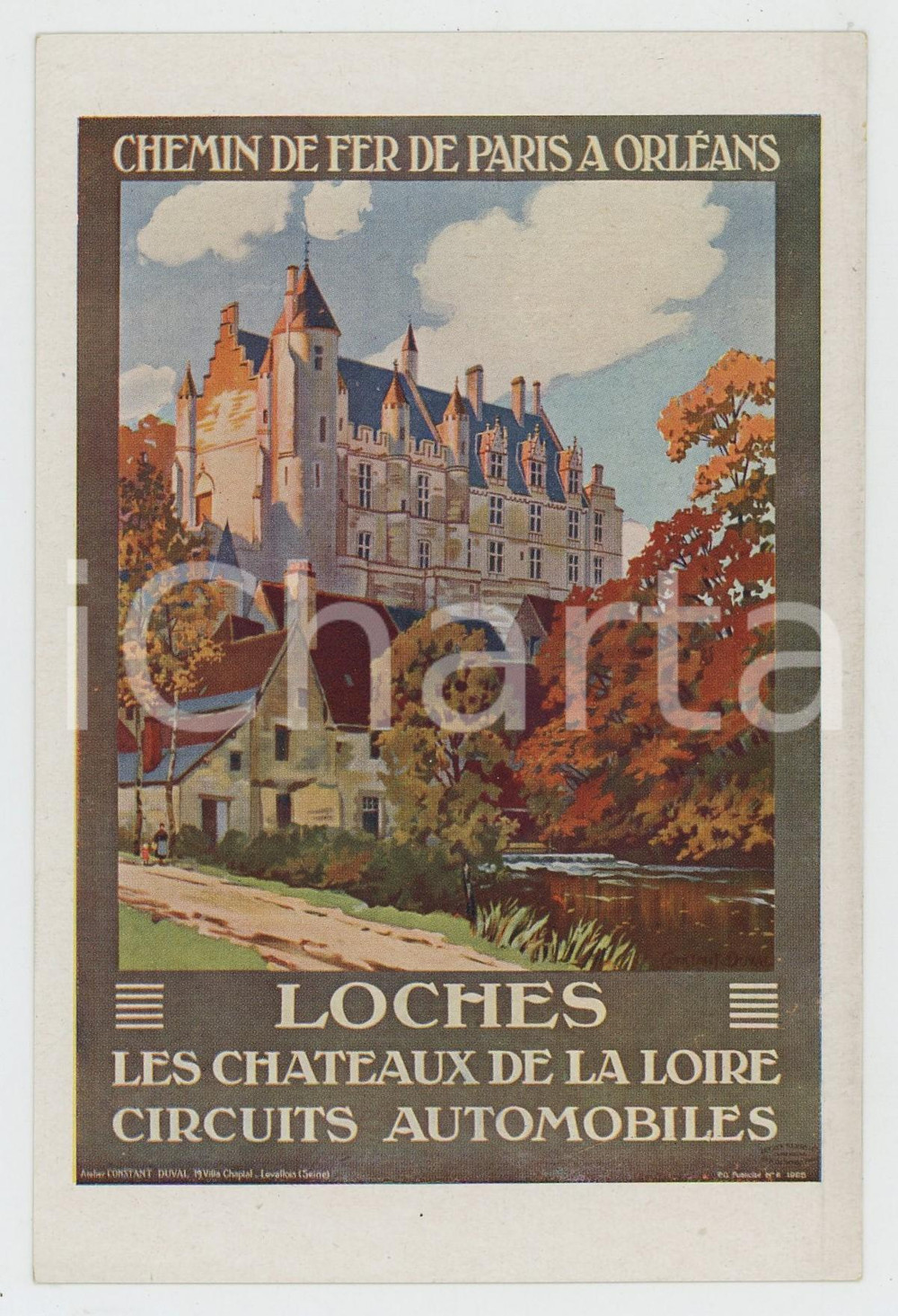 Cartolina originale da collezione 1910 ca CHEMIN DE FER DE PARIS Ã€ ORLÃ‰ANS Loches  Chateaux de la Loire Postcard 1