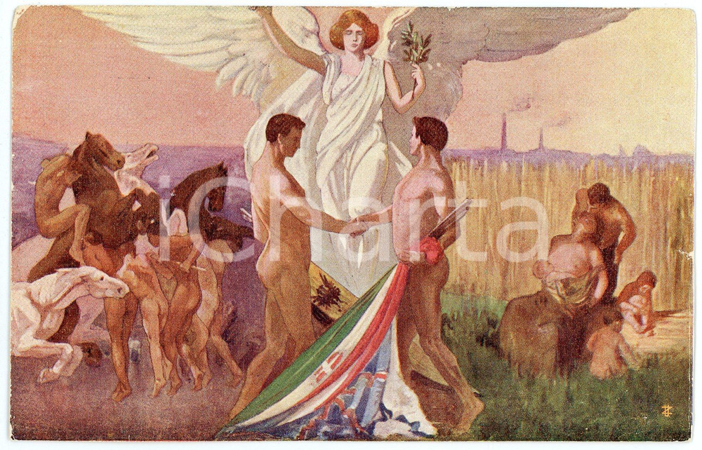 1915 ca BOLOGNA Istituto di credito per incremento valore fondiario - Cartolina  Cartolina postale d'epoca, non viaggiata ma con nota manoscritta. FAIR/discreto Lievi smussature agli angoli Formato: FP originale e autentica 1