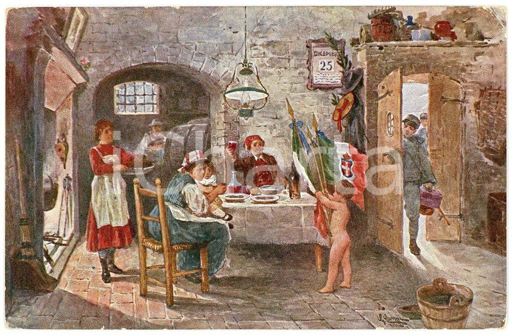 1917 WW1 Sorpresa natalizia - Soldato torna a casa per Natale - Cartolina FP VG  Cartolina d'epoca, viaggiata.CONDIZIONI: FAIRFORMATO: FP    originale e autentica 1