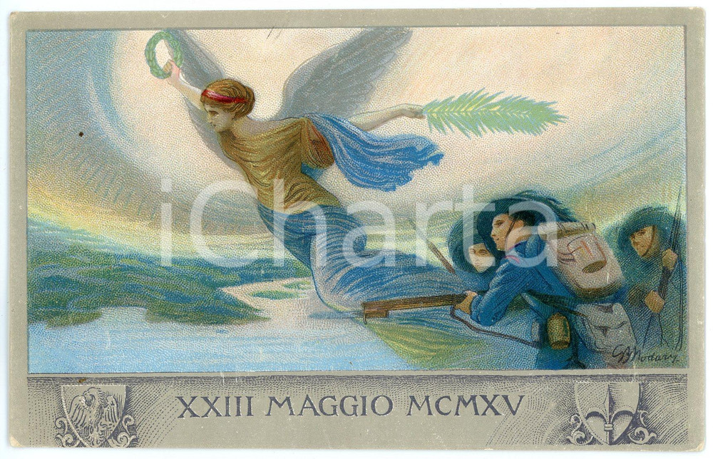 1915 ca WW1 FERRARA Casa del soldato - "La vittoria" di Giambattista NODARI (1)  Cartolina d'epoca, non viaggiata.CONDIZIONI: FAIRFORMATO: FP    originale e autentica 1