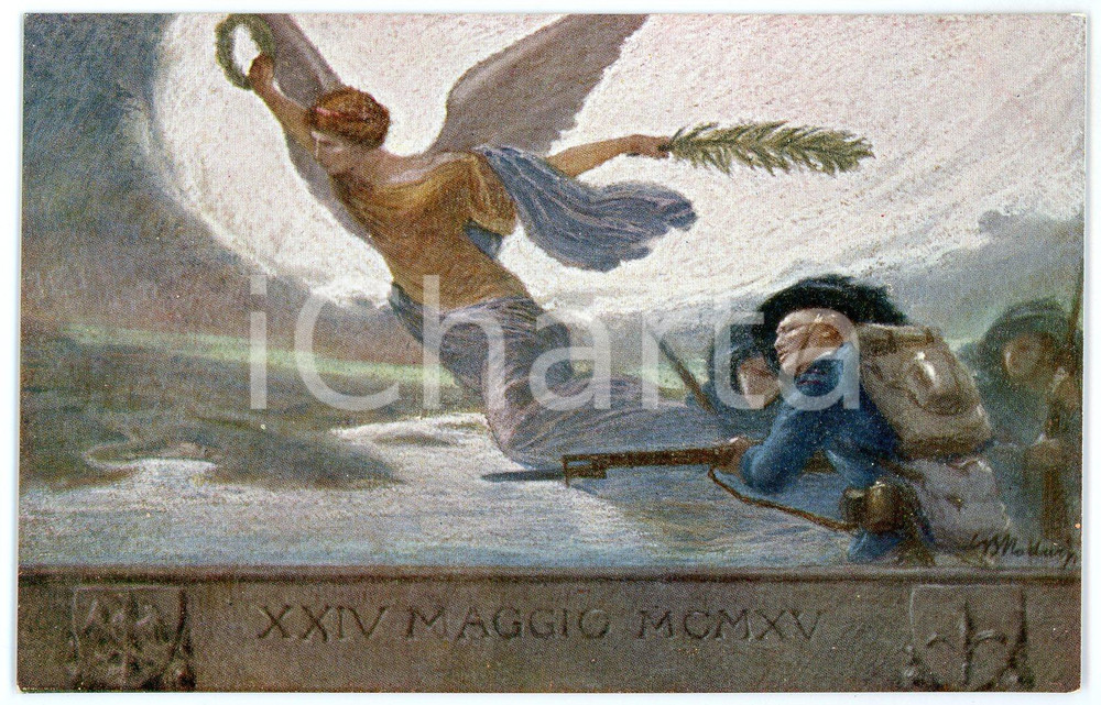 1915 ca WW1 FERRARA Casa del soldato - "La vittoria" di Giambattista NODARI  Cartolina d'epoca, non viaggiata.CONDIZIONI: FAIRFORMATO: FP    originale e autentica 1