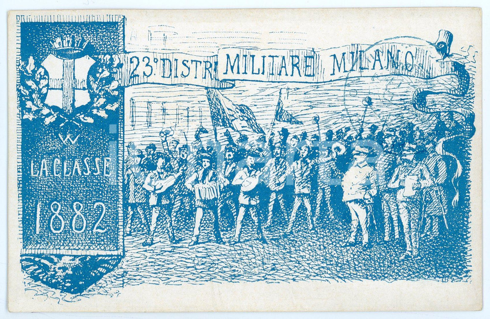 1900 ca MILANO 23° Distretto Militare - Classe 1882 - Cartolina ILLUSTRATA FP  Cartolina d'epoca, non viaggiata.CONDIZIONI: GOODFORMATO: FP    originale e autentica 1