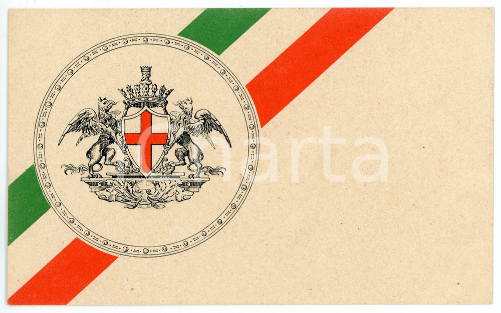 1915 WW1 - ZONA DI GUERRA Genetliaco Vittorio Emanuele III - Cartolina  Cartolina postale d'epoca, non viaggiata.EDITORE: Pro Patria - Genova GOOD/buono  Formato: FP originale e autentica 1