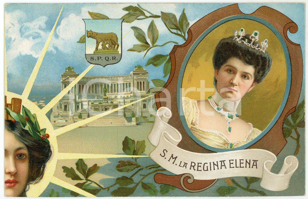 1911 50° Anniversario Regno d'Italia - S. M. La Regina Elena - Cartolina  Cartolina postale d'epoca, commemorativa del cinquantenario dell'Unit&agrave; d'Italia, non viaggiata. GOOD/buono  Formato: 14x9 cm originale e autentica 1