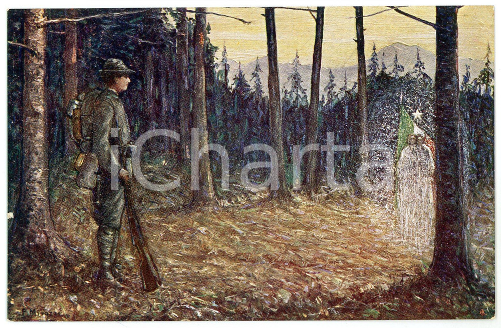 1915 ca WW1 - ALPINO Dolce visione di Filiberto MINOZZI Cartolina ILLUSTRATA FP  Cartolina d'epoca, non viaggiata.CONDIZIONI: FAIRFORMATO: FP    originale e autentica 1