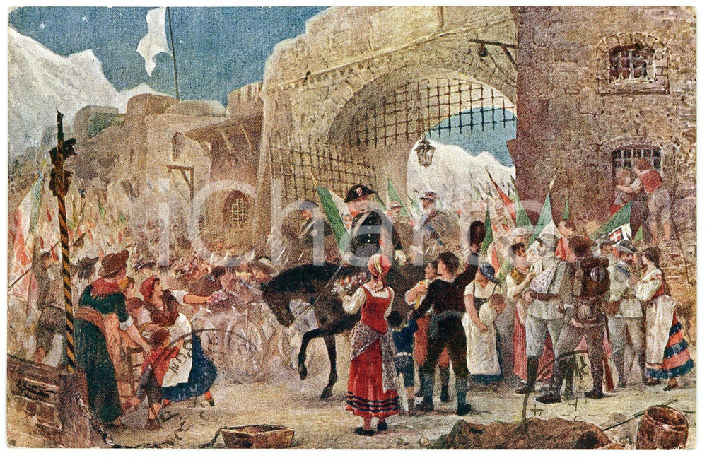 1915 RISORGIMENTO L'entrata nel Forte - La liberazione dei politici - Cartolina  Cartolina postale, viaggiata. FAIR/discreto Lievi smussature agli angoli Formato: FP originale e autentica 1