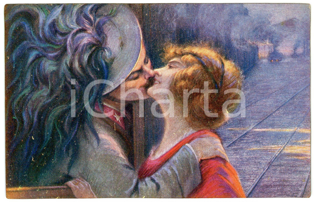1915 ca WW1 - GRANDE GUERRA Bersagliere bacia la fidanzata - Cartolina FP NV  Cartolina d'epoca, non viaggiata.CONDIZIONI: FAIRFORMATO: FP    originale e autentica 1