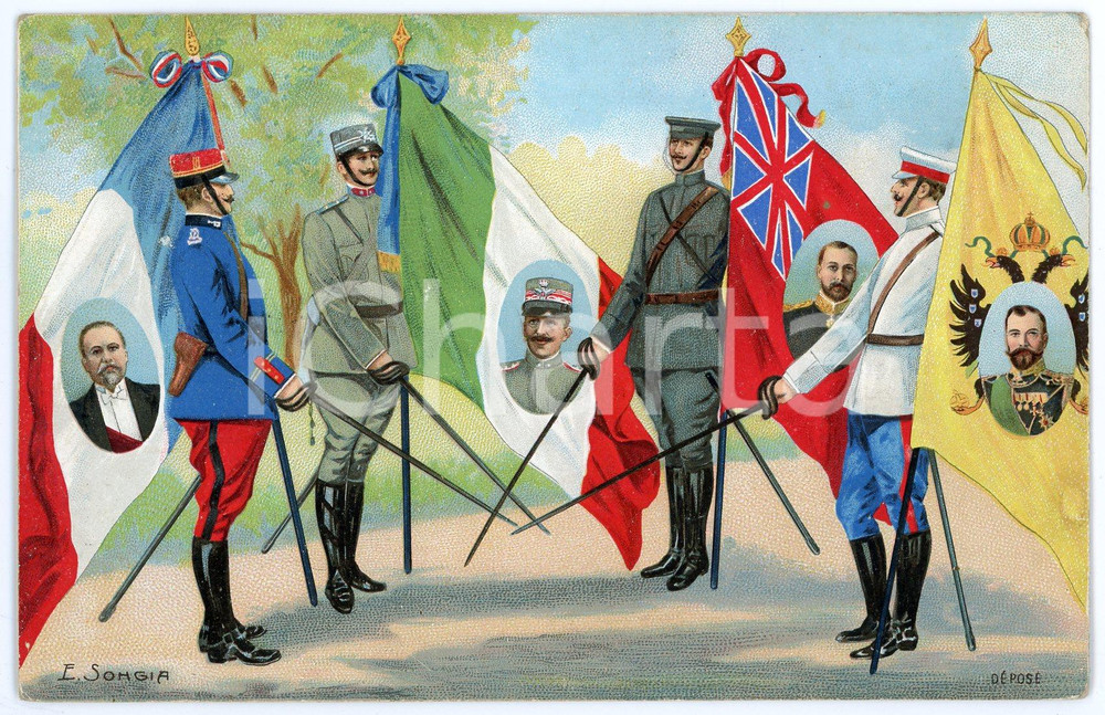 1916 WW1 Artista E. SONGIA Ufficio di veterinaria 4° corpo d'armata - Cartolina  Cartolina postale d'epoca, viaggiata.Al verso timbro dell'Ufficio di veterinaria del 4&deg; corpo d'armata FAIR/discreto Piegature agli angoli Formato: FP originale e autentica 1